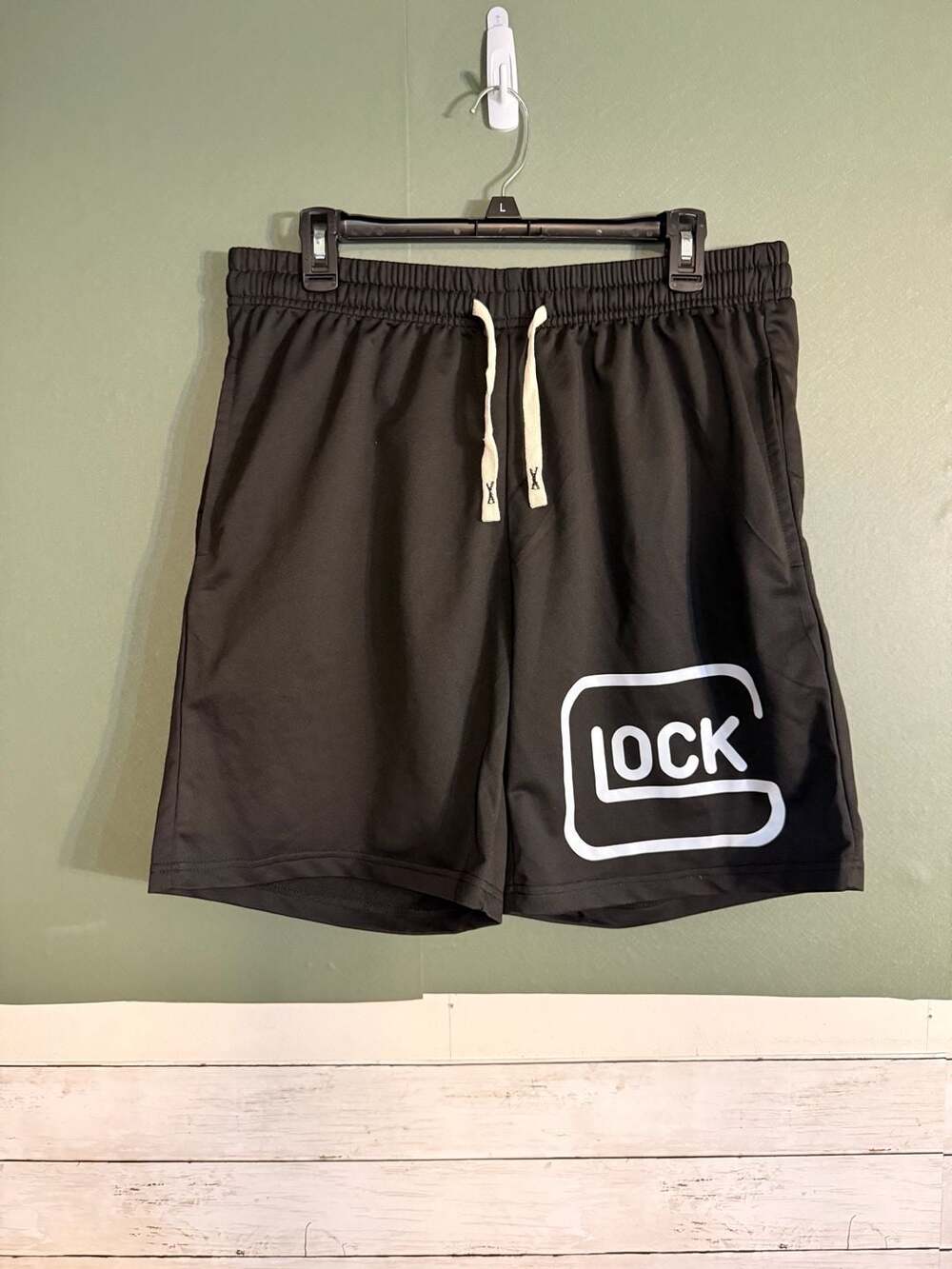 Glock Logo Men’s XL Black Athletic Gym Range Shorts